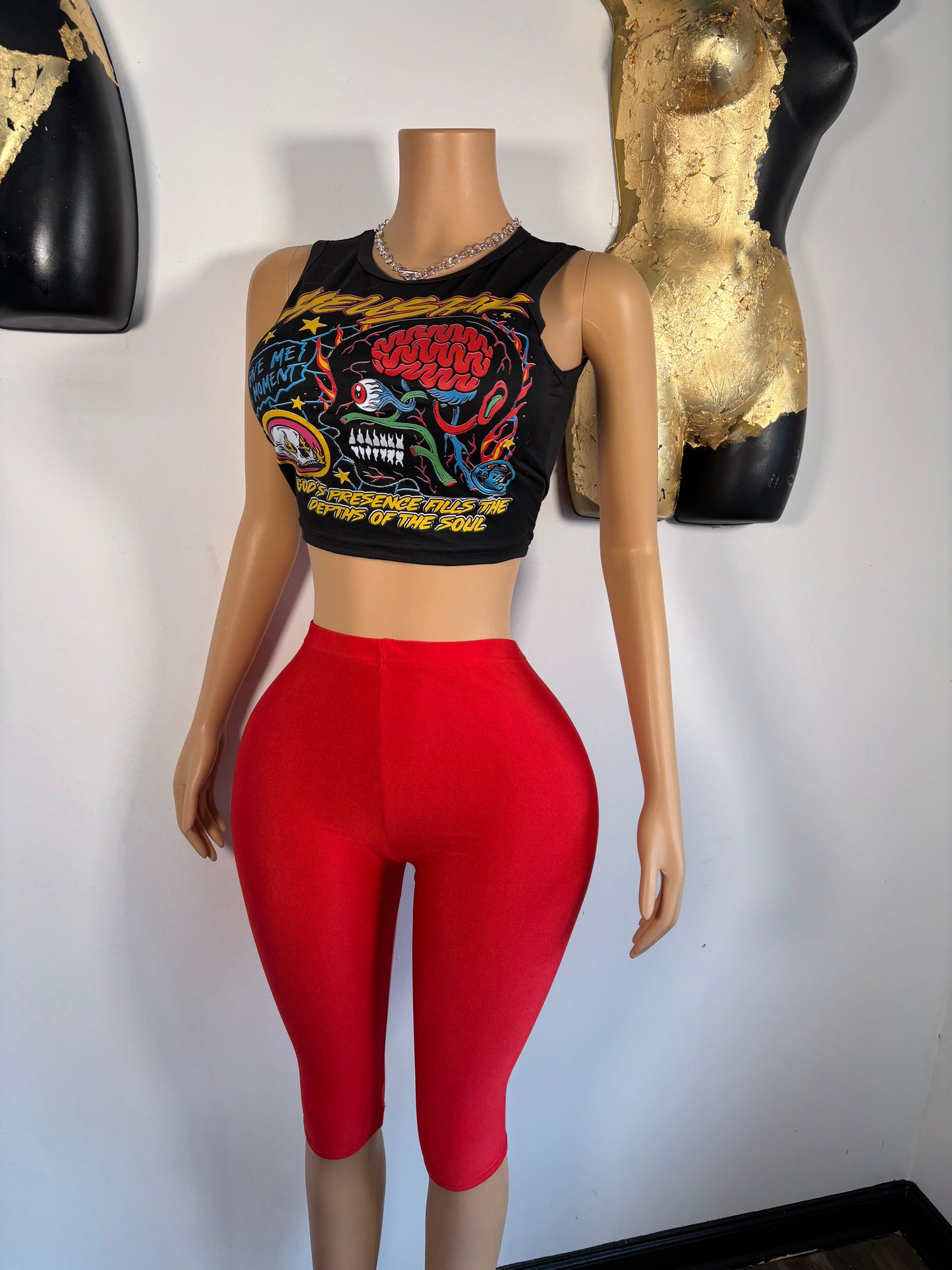 Fit Me Capri Pants- Red