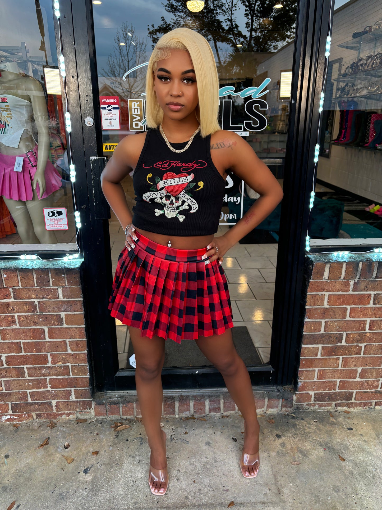 School Girl Skirt- Red Plaid