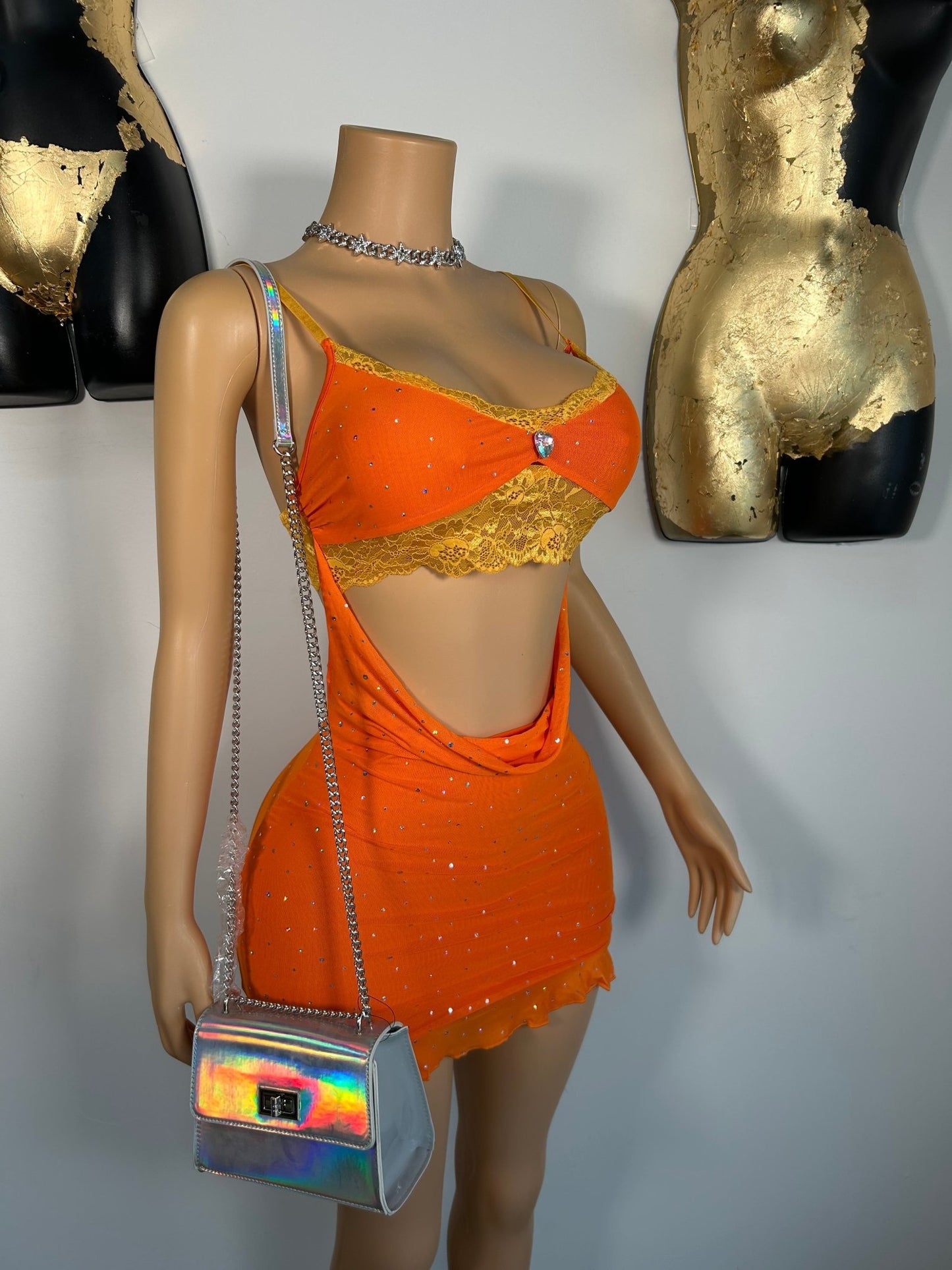 Alora Dress - Orange - Head Over Heels: All In One Boutique
