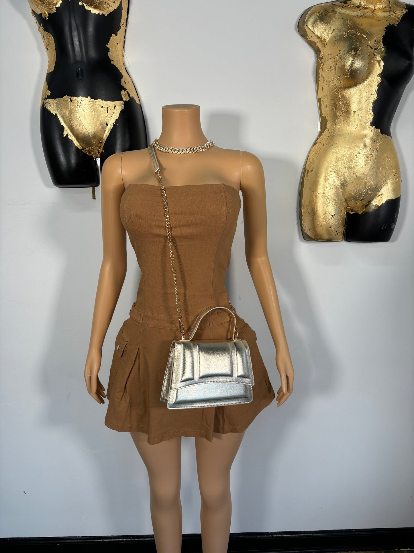 Carbon Copy Dress - Camel - Head Over Heels: All In One Boutique