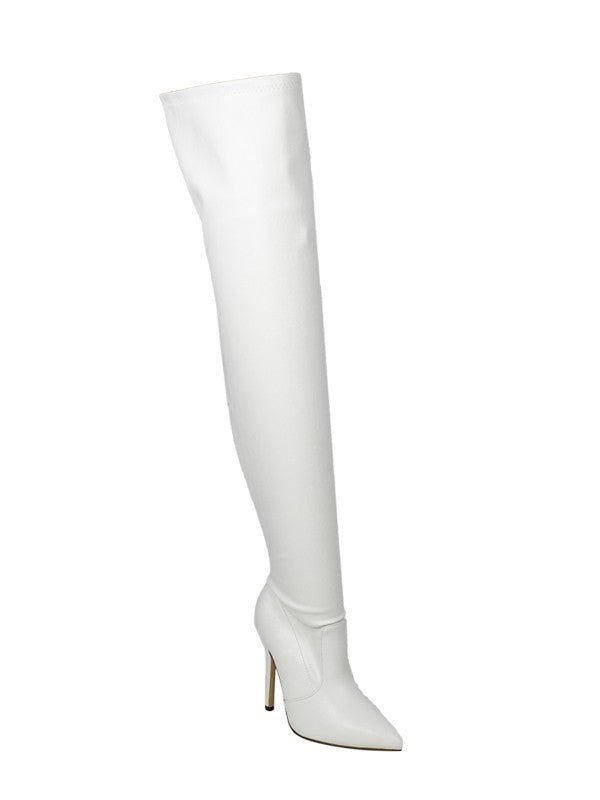 Chase Me Thigh Boots - White - Head Over Heels: All In One Boutique