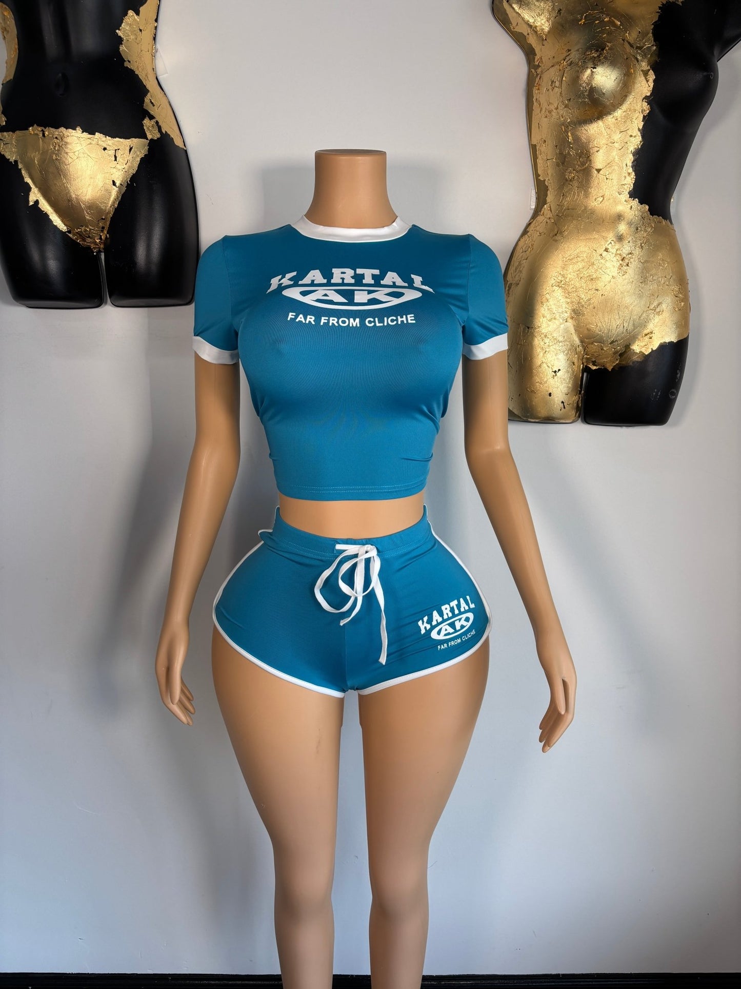 Clock That Short Set - Blue - Head Over Heels: All In One Boutique