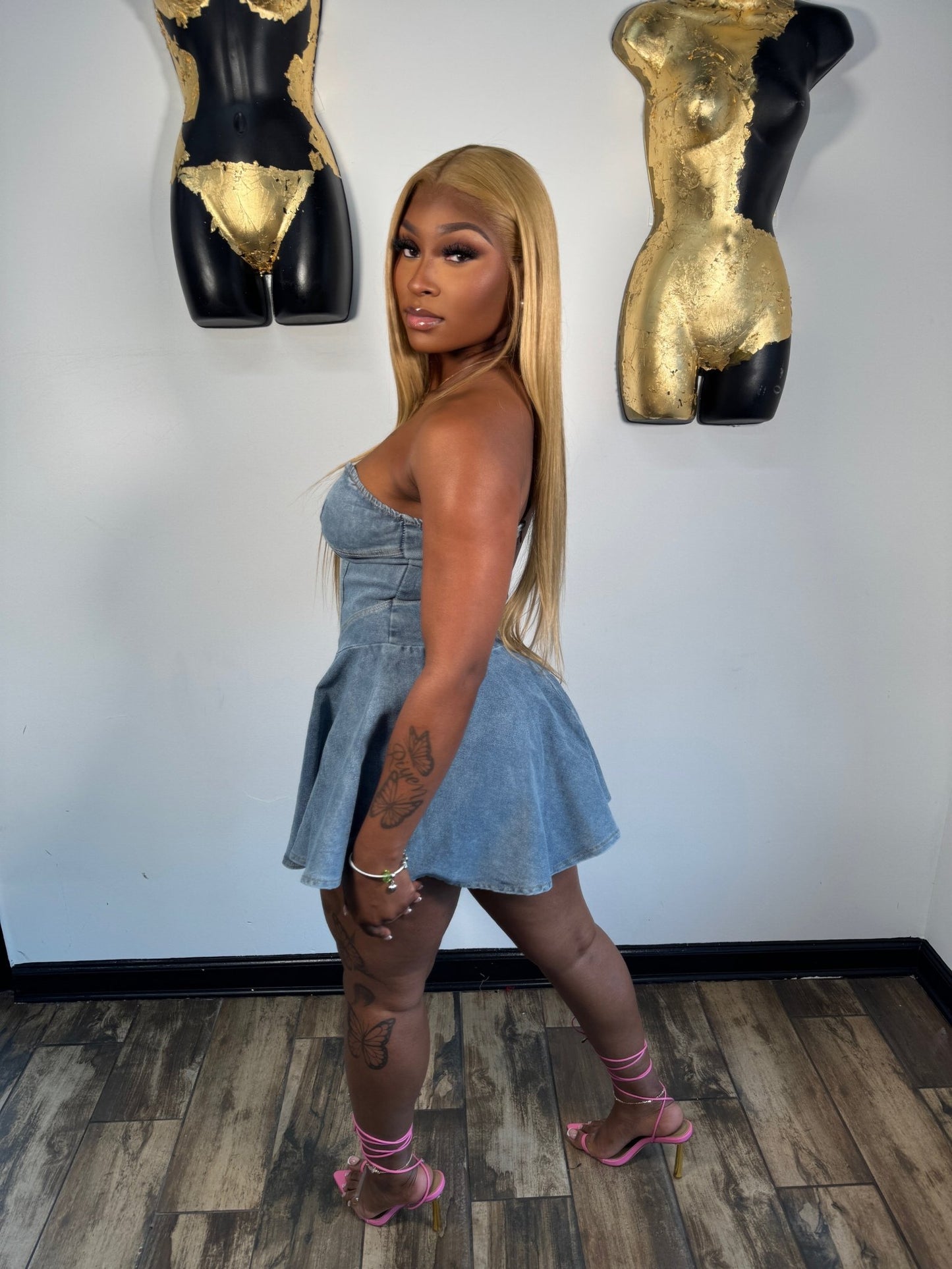Cry 4 Me Dress - Denim - Head Over Heels: All In One Boutique