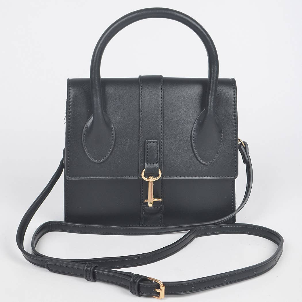 Faux Leather Top Handle Bag - Head Over Heels: All In One Boutique
