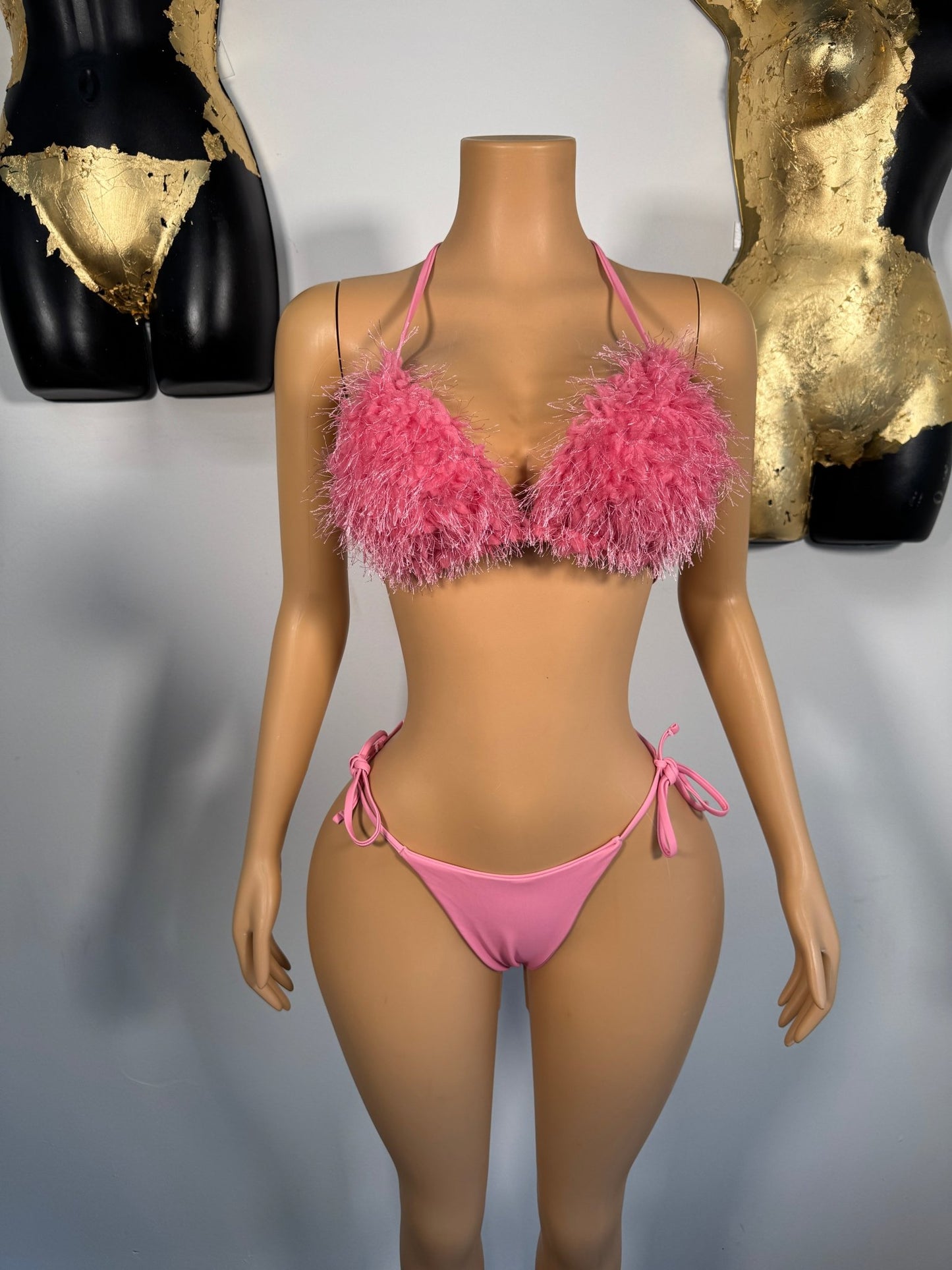 Fur Real Bikini - Pink (FINAL SALE) - Head Over Heels: All In One Boutique