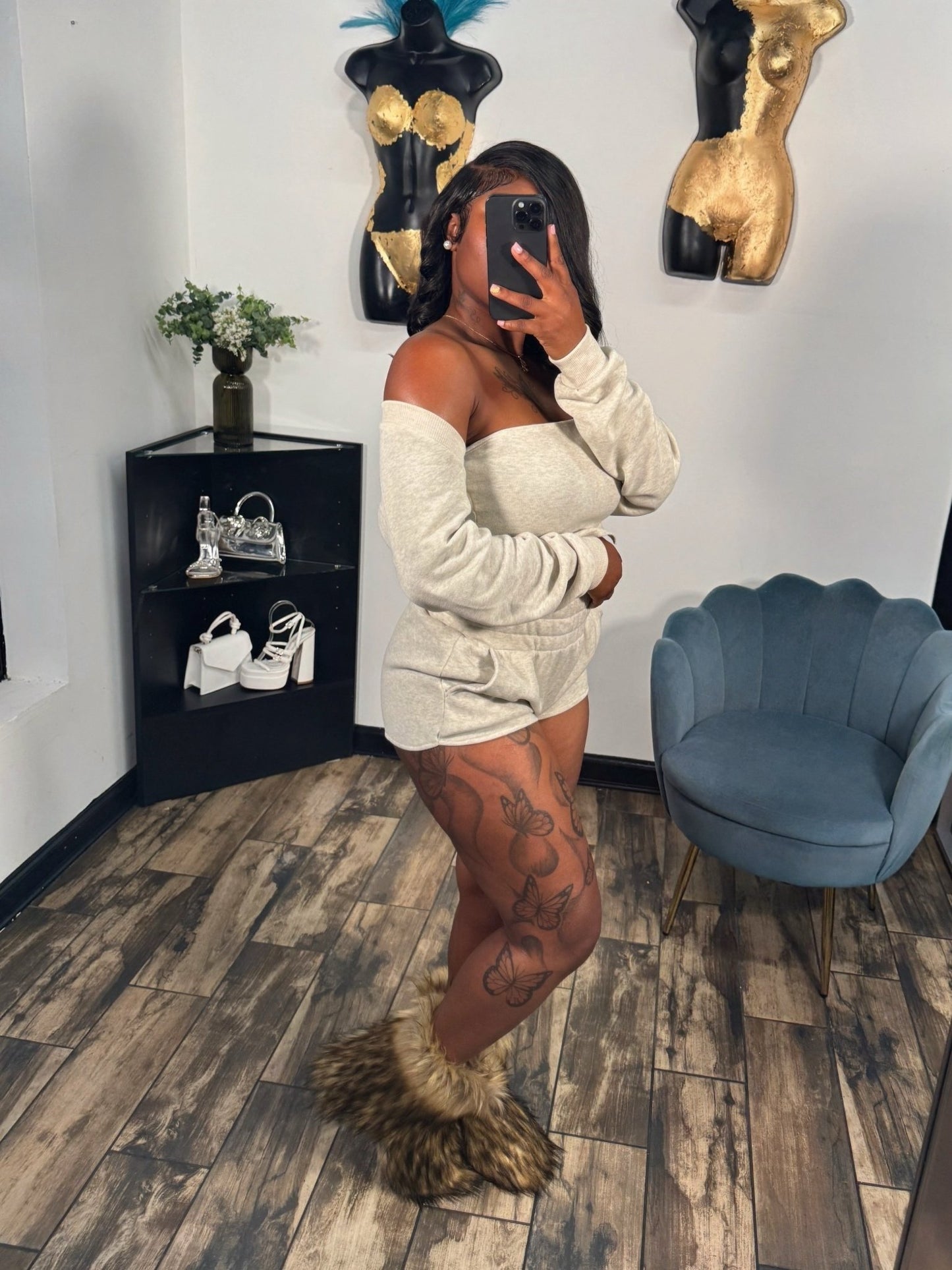 No Too Much Short Set - Grey - Head Over Heels: All In One Boutique