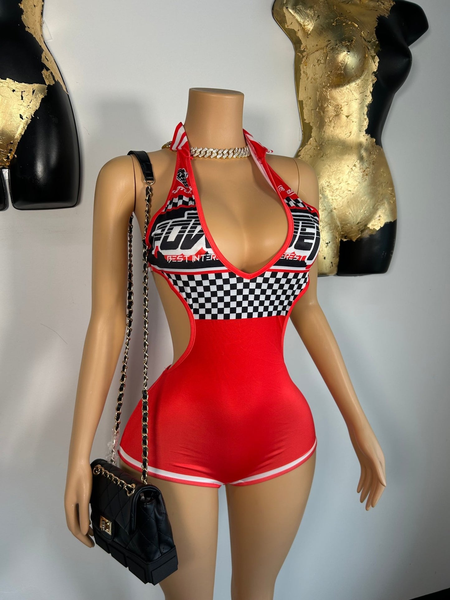 Racer Romper - Red - Head Over Heels: All In One Boutique