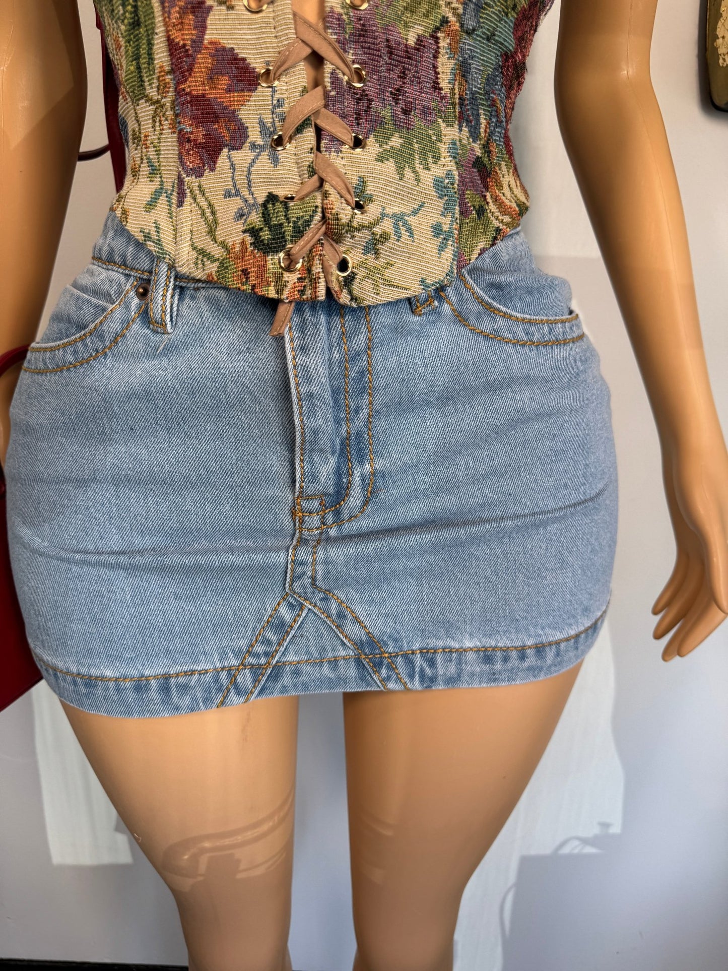 See It Through Skirt - Denim - Head Over Heels: All In One Boutique