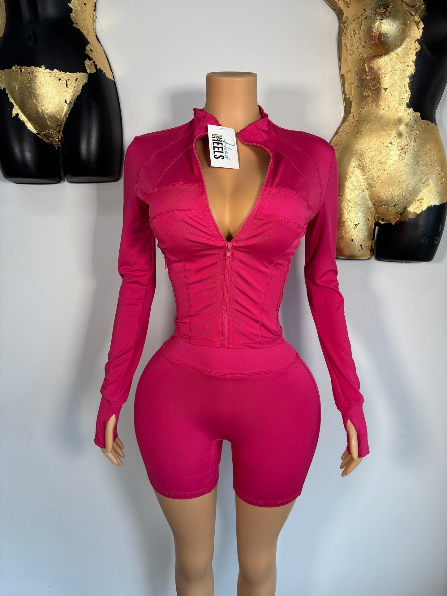 Stay Fit Short Set - Pink - Head Over Heels: All In One Boutique