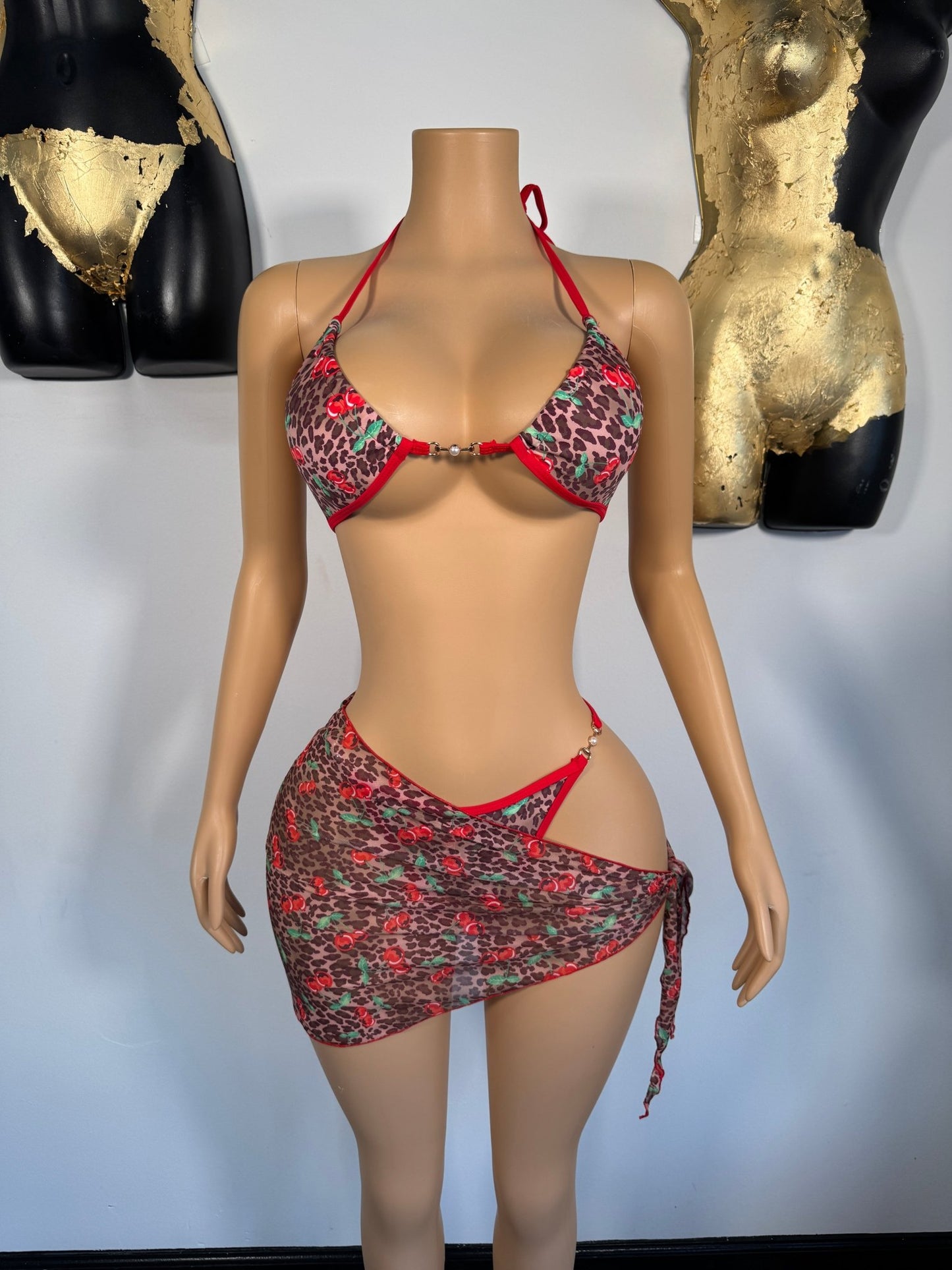 Tizara Bikini - Leopard/ Red (FINAL SALE) - Head Over Heels: All In One Boutique