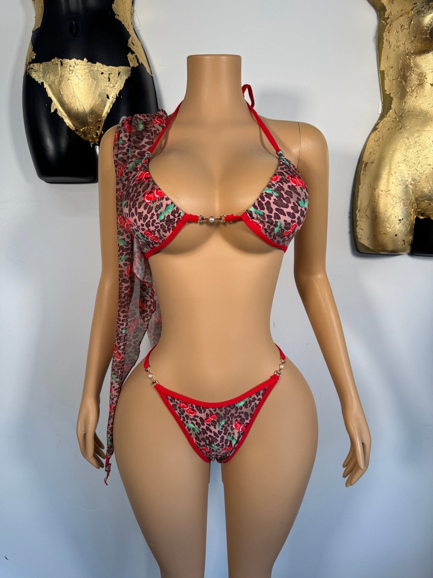 Tizara Bikini - Leopard/ Red (FINAL SALE) - Head Over Heels: All In One Boutique
