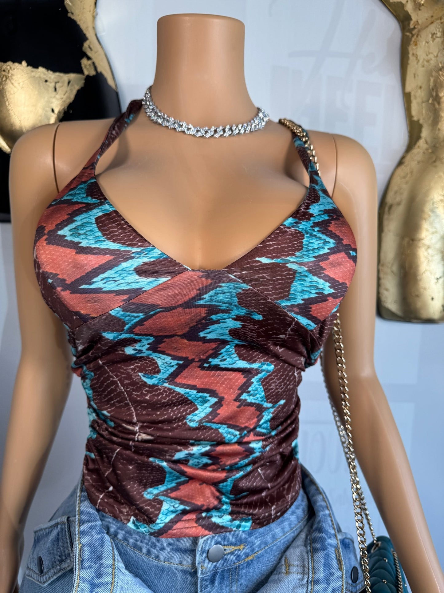 West Halter Top - Snake - Head Over Heels: All In One Boutique