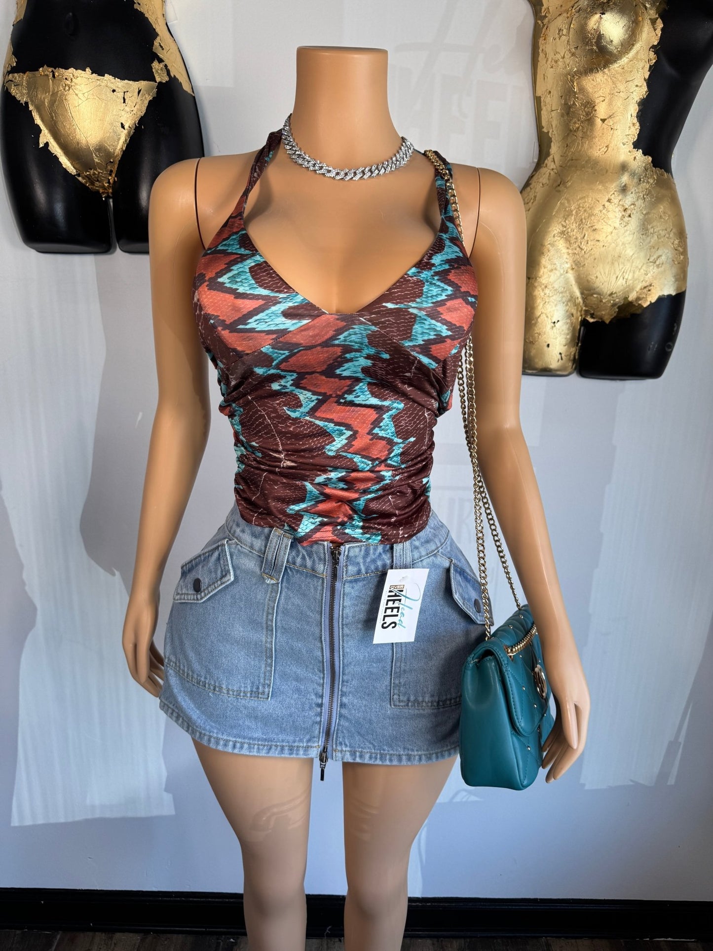West Halter Top - Snake - Head Over Heels: All In One Boutique