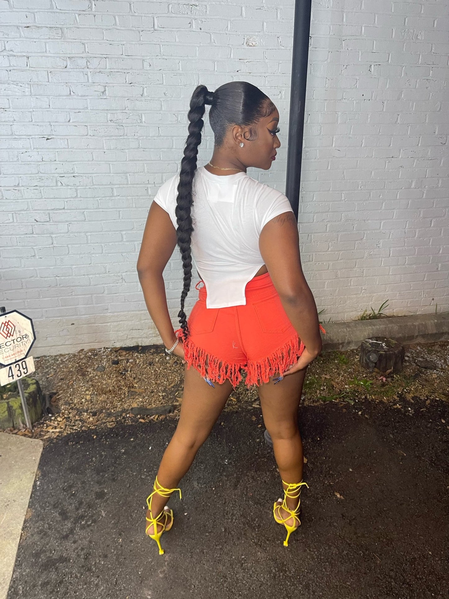 Fringe Shorts- Orange