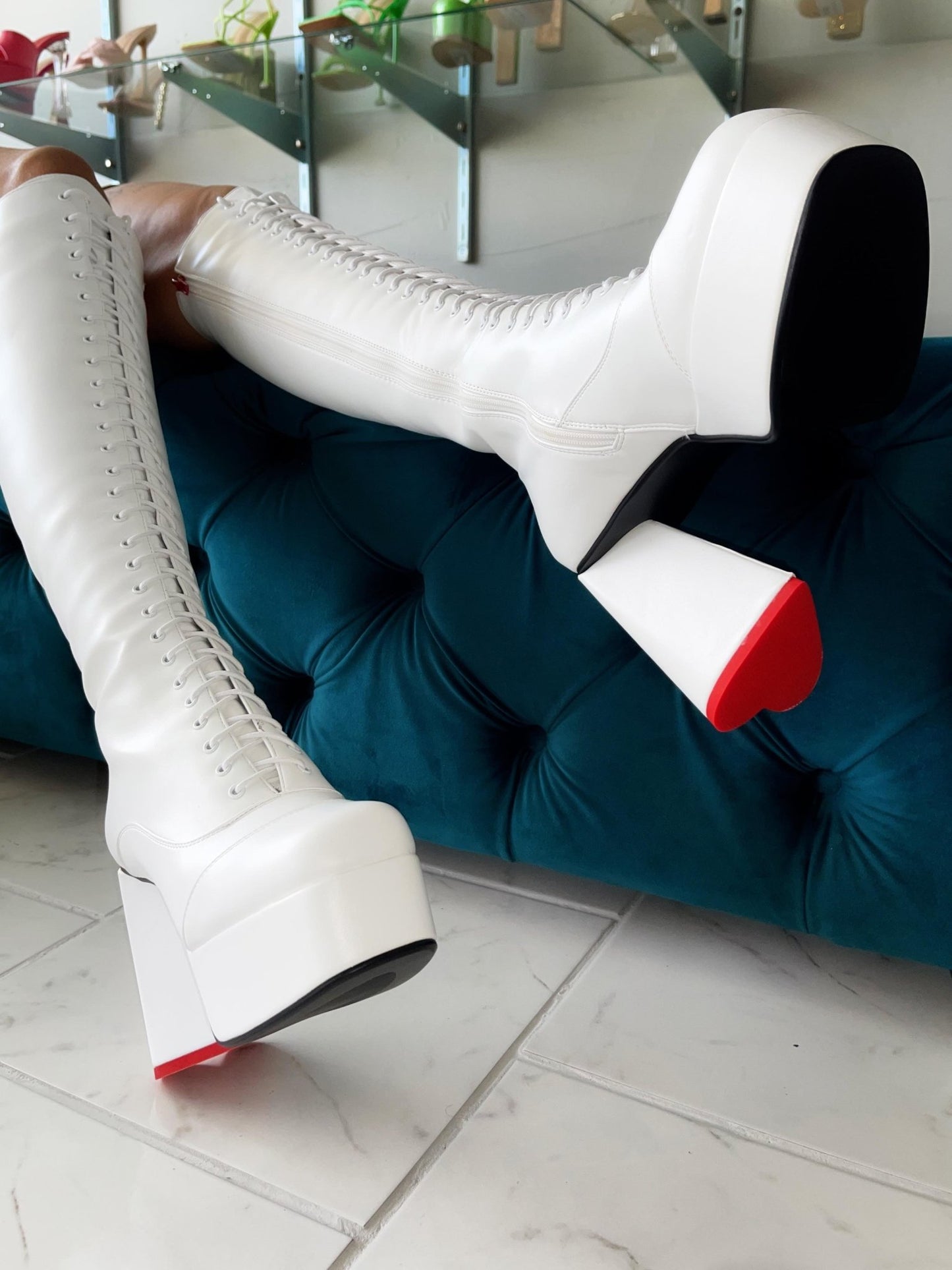 Heart On Ice Boots- White - Head Over Heels: All In One Boutique