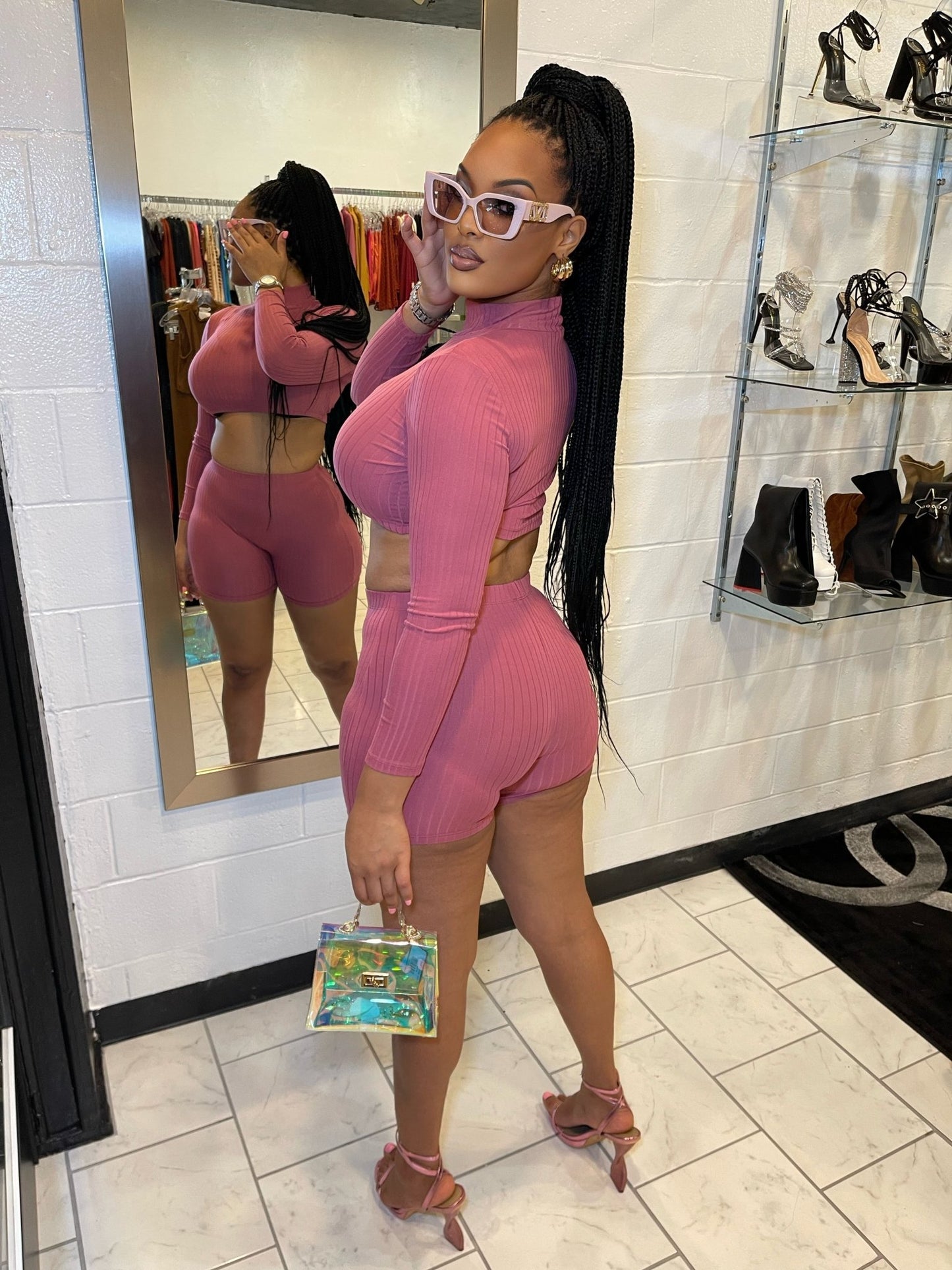 Kara Short Set- Dark Mauve - Head Over Heels: All In One Boutique