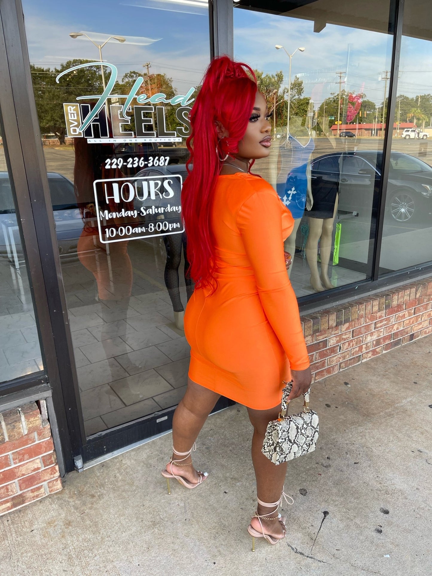Nova Dress- Orange - Head Over Heels: All In One Boutique