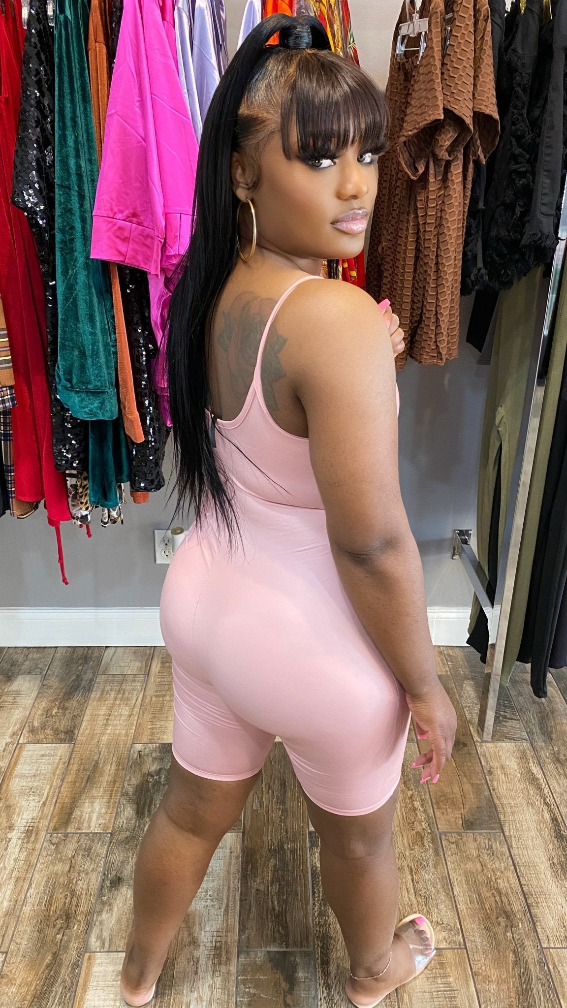 Snug Romper- Blush - Head Over Heels: All In One Boutique