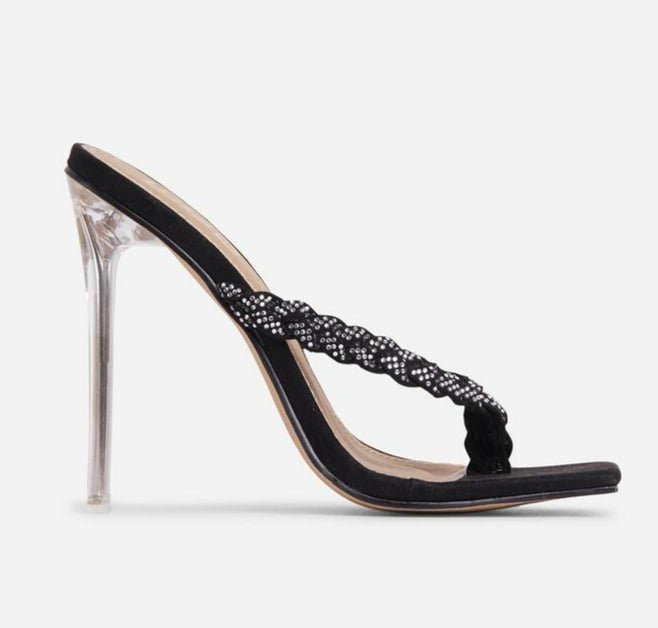 Stitched Heels- Black - Head Over Heels: All In One Boutique