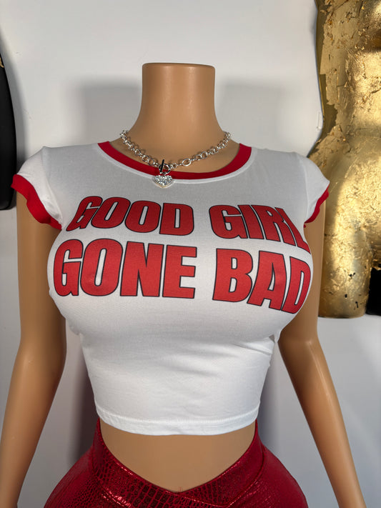 Gone Bad Crop Top- White