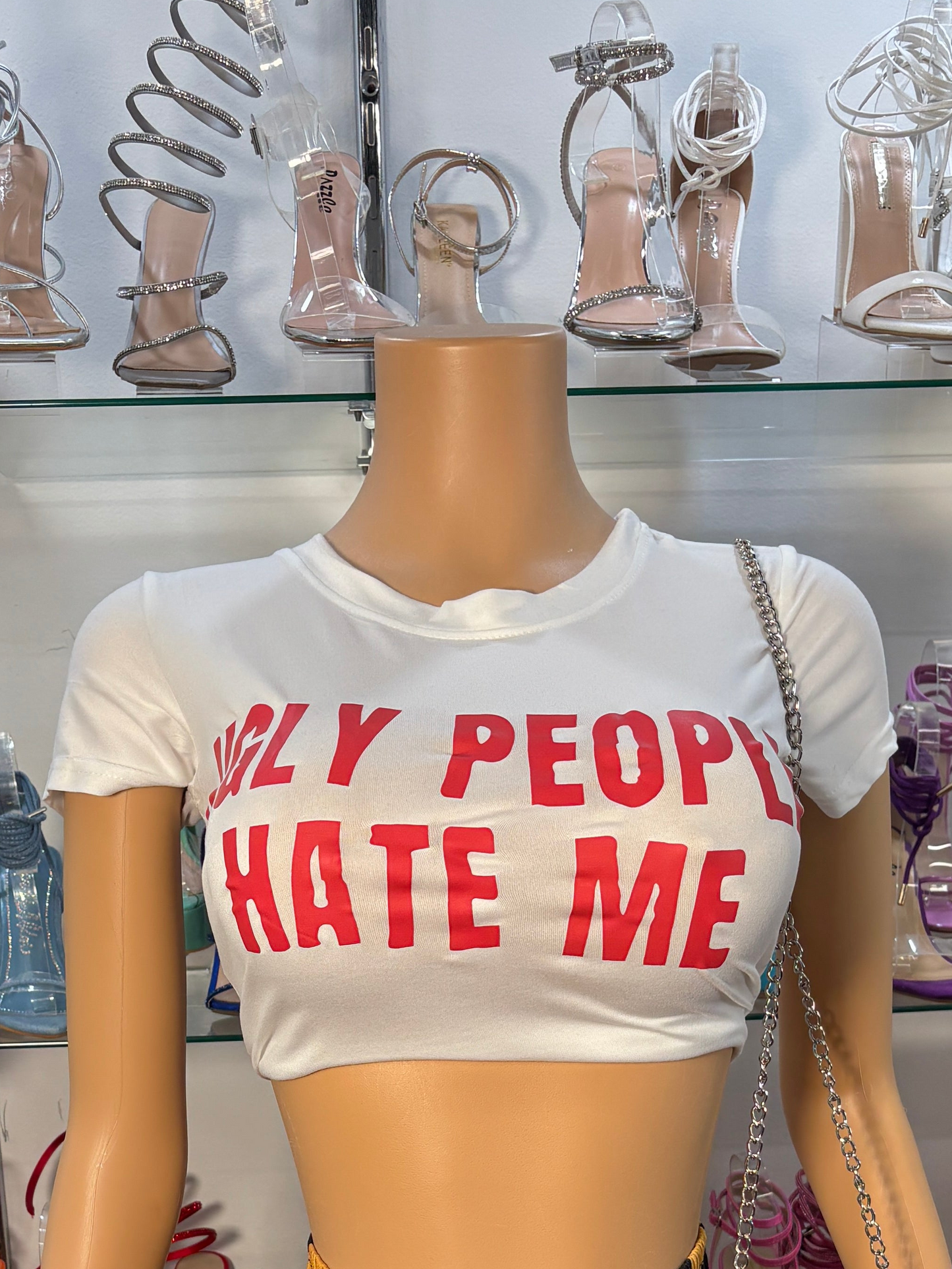 Hate Me Crop Top- White