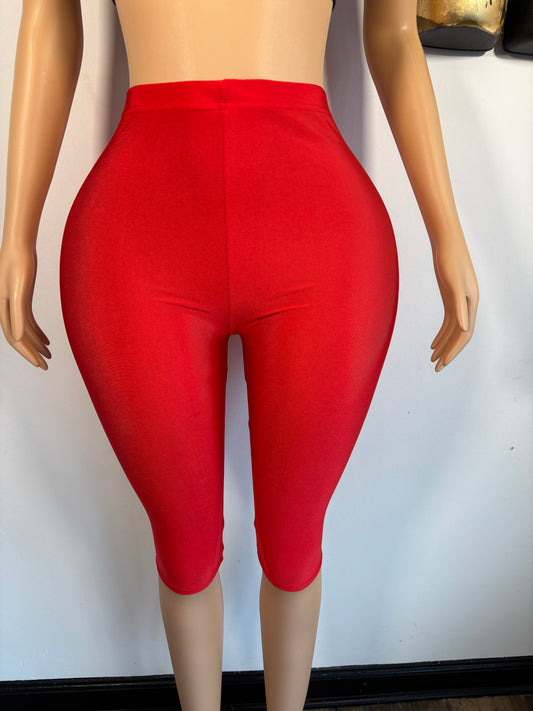 Fit Me Capri Pants- Red