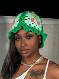 Daisy Crochet Hat- Green