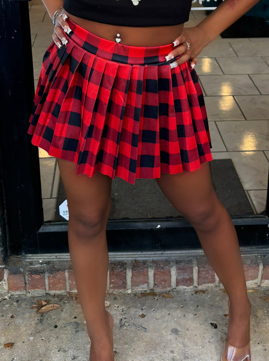 School Girl Skirt- Red Plaid