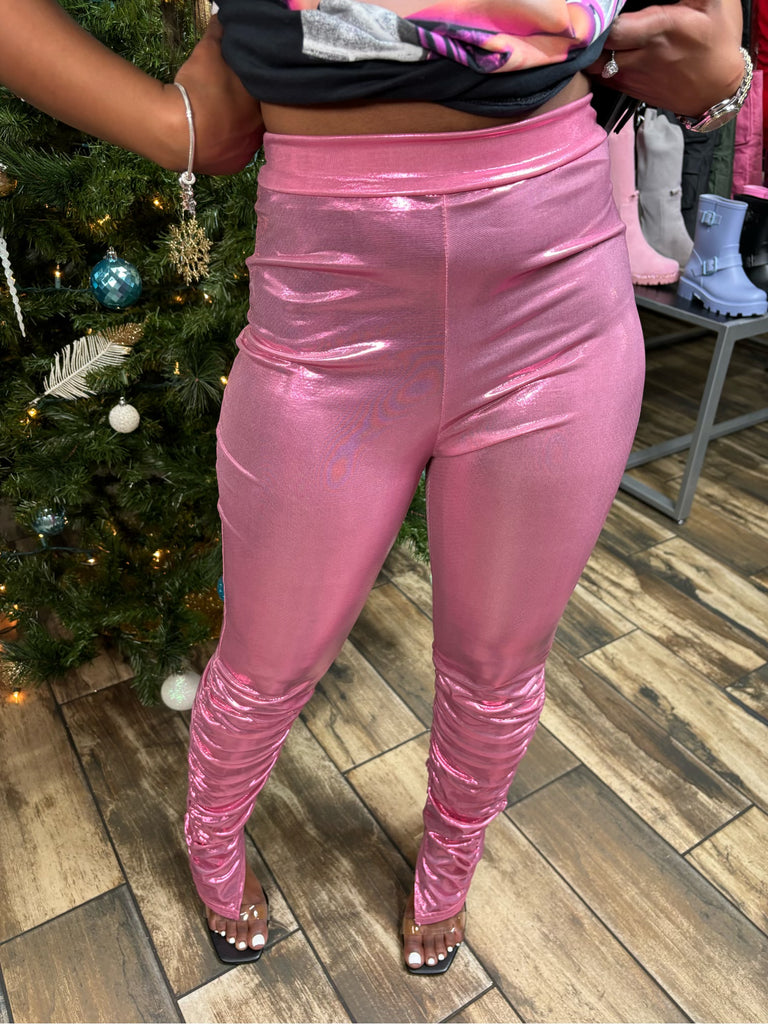 Scrunched Up Pants- Pink
