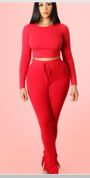 Abby Pant Set- Red - Head Over Heels: All In One Boutique