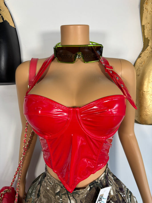 All Business Corset Top - Red - Head Over Heels: All In One Boutique