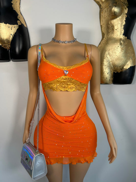 Alora Dress - Orange - Head Over Heels: All In One Boutique
