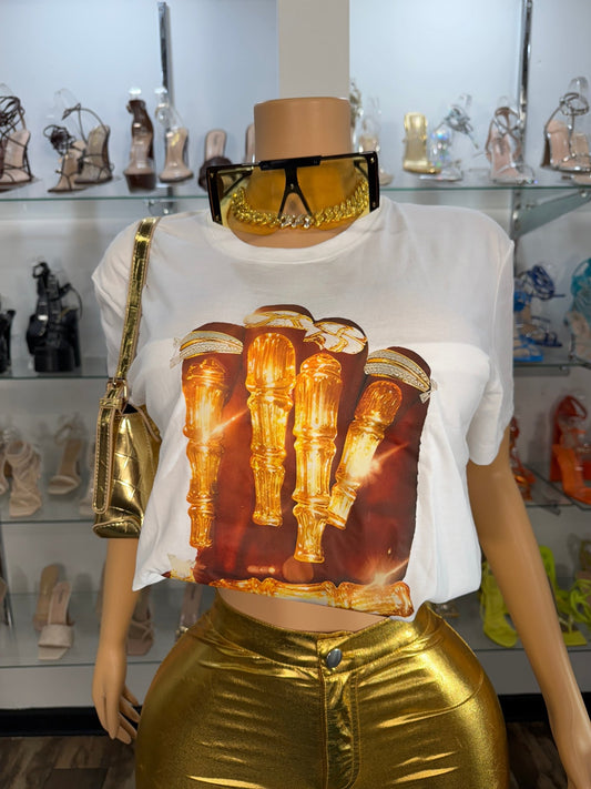 Bamboo Nails Graphic Tee - White - Head Over Heels: All In One Boutique