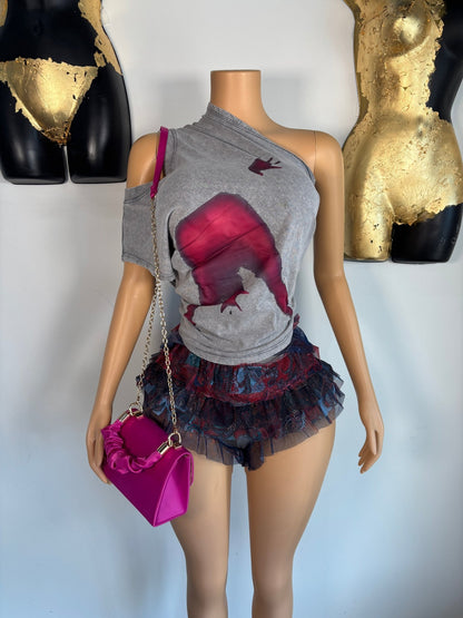 Bawdy Muscle Tee - Grey - Head Over Heels: All In One Boutique