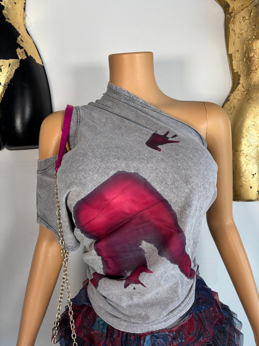Bawdy Muscle Tee - Grey - Head Over Heels: All In One Boutique