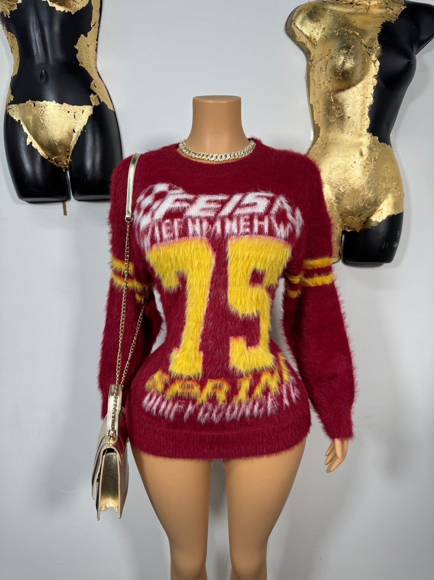 Be Fur Real Sweater - Burgundy - Head Over Heels: All In One Boutique