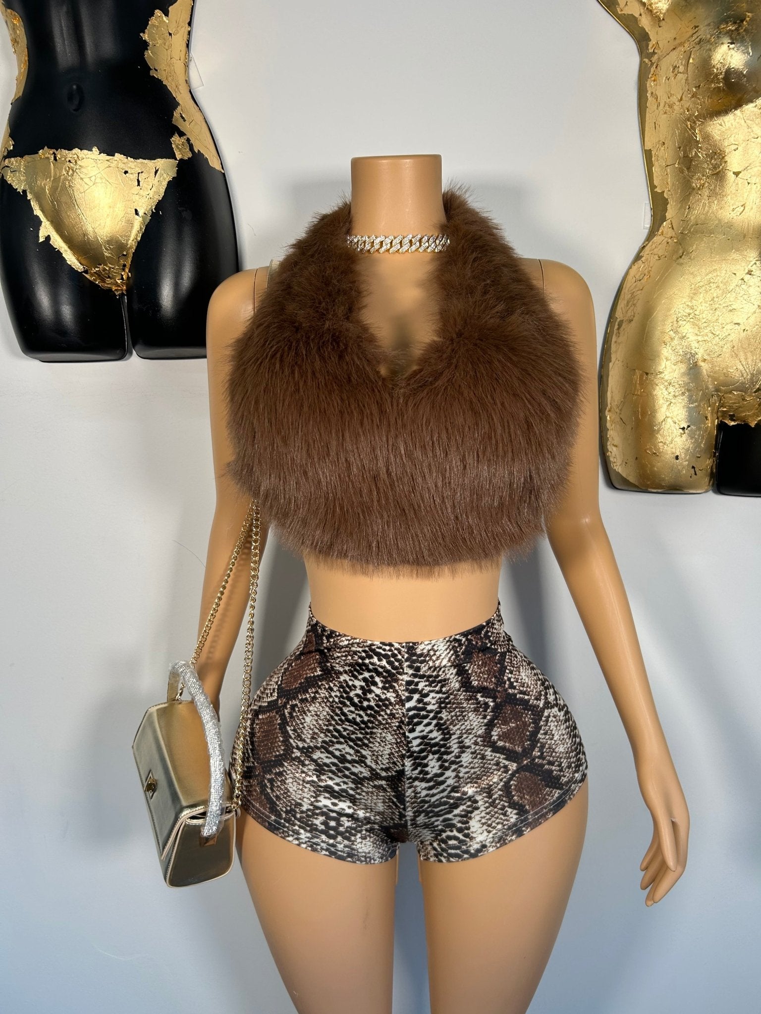 Born To Be Wild Short Set - Brown - Head Over Heels: All In One Boutique