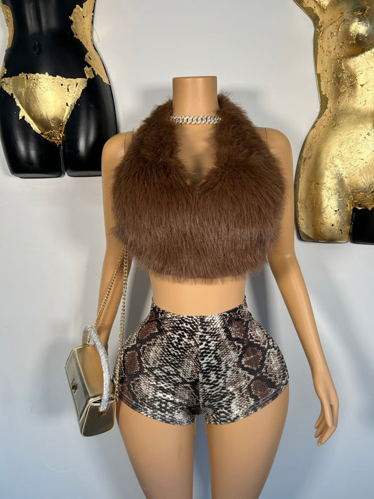 Born To Be Wild Short Set - Brown - Head Over Heels: All In One Boutique