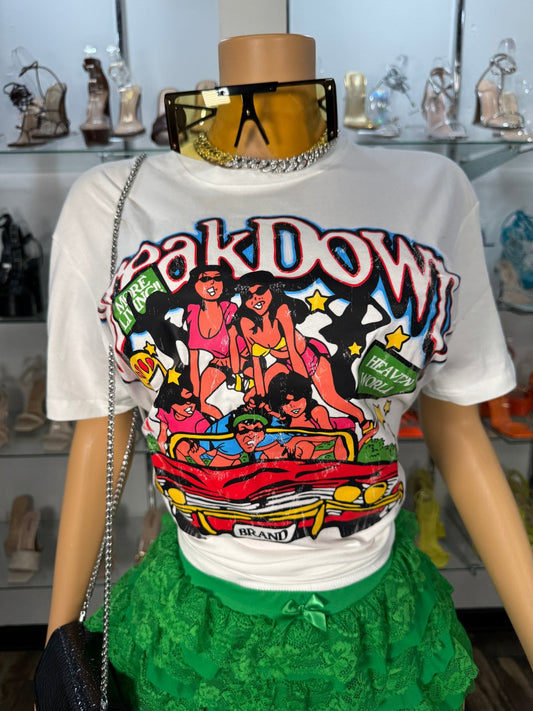 Break Down Graphic Tee - White - Head Over Heels: All In One Boutique