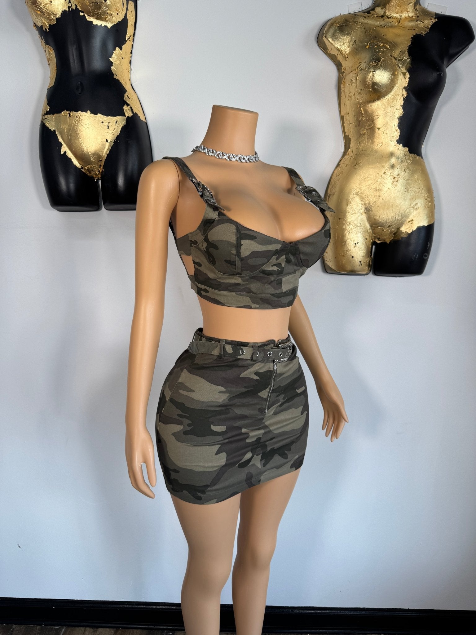 Chase Me Skirt Set - Camo - Head Over Heels: All In One Boutique