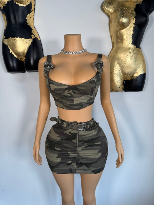 Chase Me Skirt Set - Camo - Head Over Heels: All In One Boutique