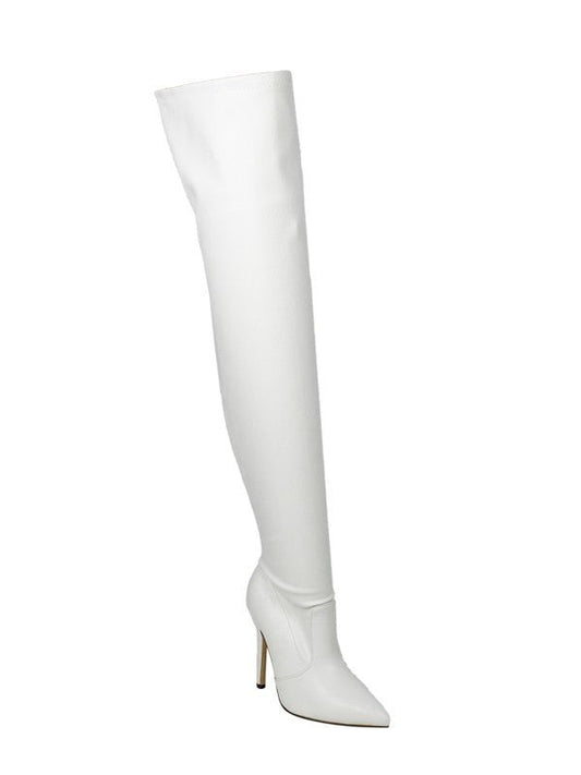 Chase Me Thigh Boots - White - Head Over Heels: All In One Boutique