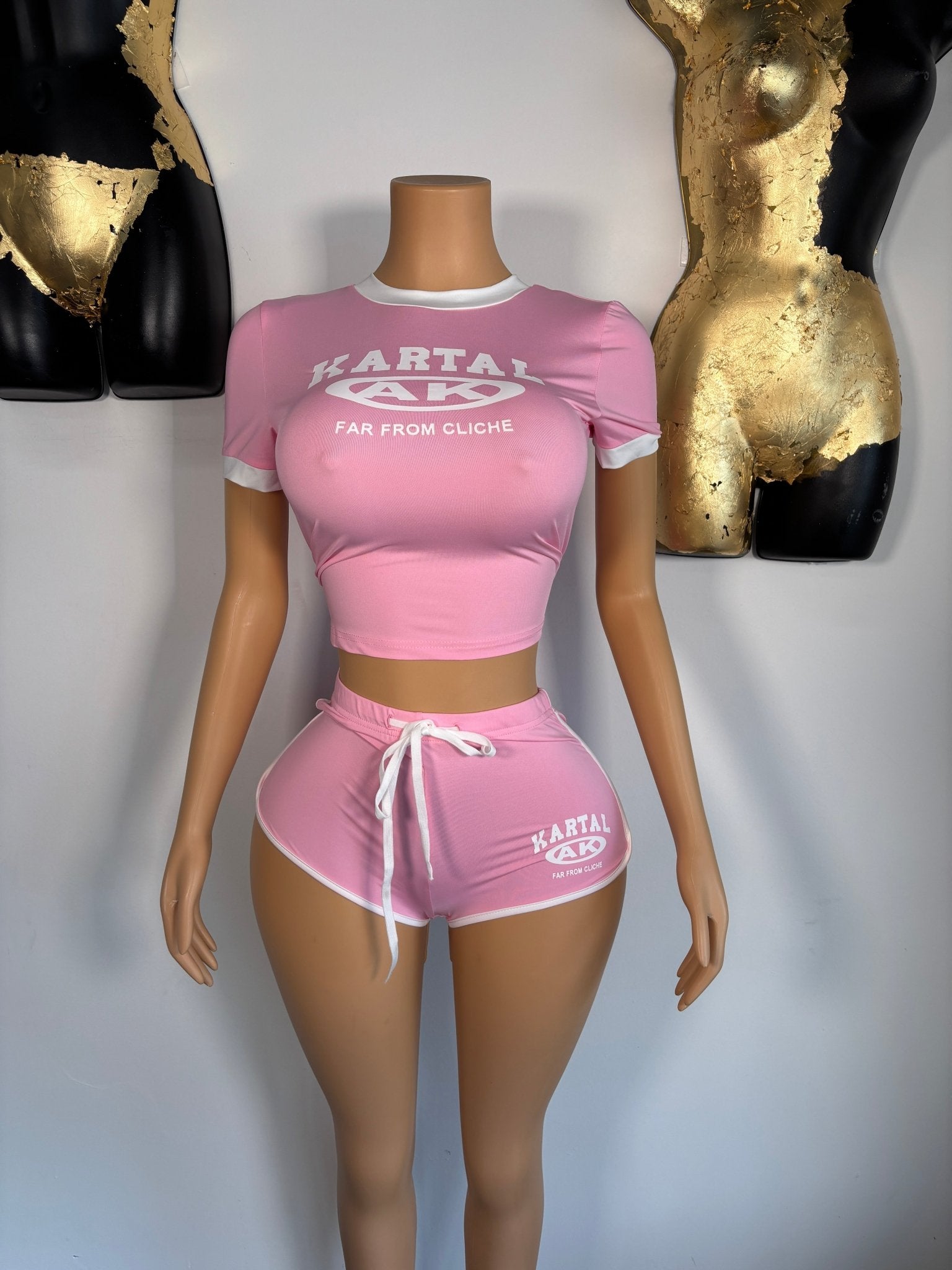 Clock That Short Set - Pink - Head Over Heels: All In One Boutique