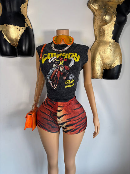 Cowboy Muscle Tee - Black - Head Over Heels: All In One Boutique