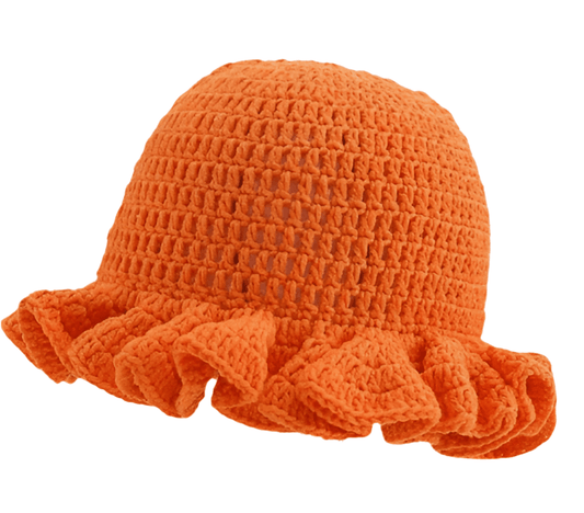 Crochet Bucket - Orange (FINAL SALE) - Head Over Heels: All In One Boutique