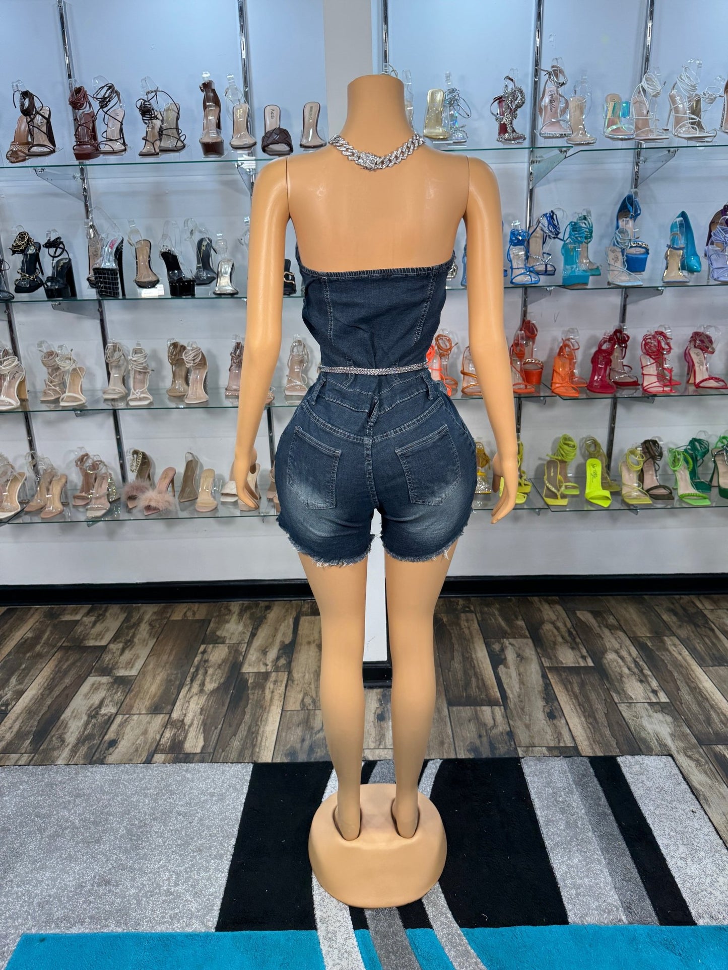 Cross Romper - Denim - Head Over Heels: All In One Boutique