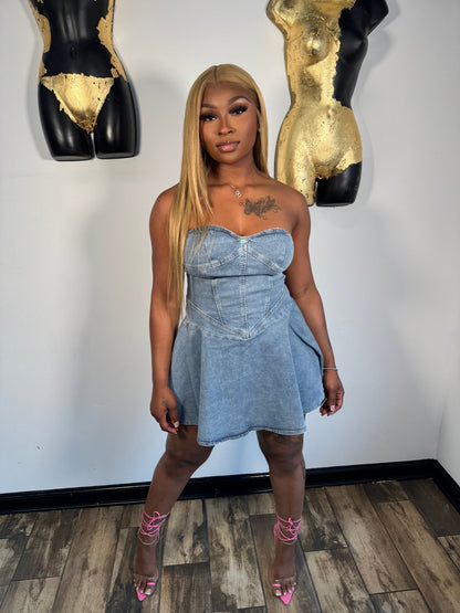 Cry 4 Me Dress - Denim - Head Over Heels: All In One Boutique