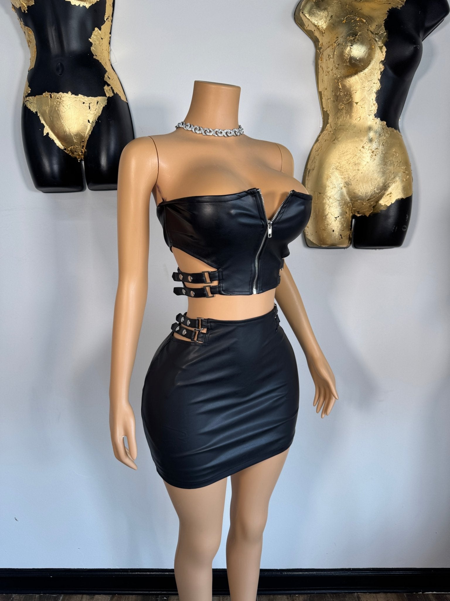 Cuff Me Skirt Set - Black - Head Over Heels: All In One Boutique