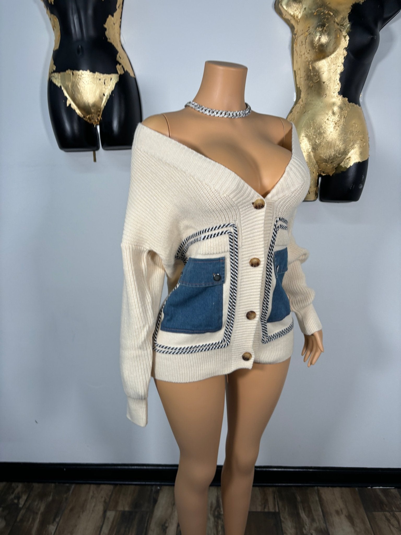 Edgy Cardigan - Denim - Head Over Heels: All In One Boutique