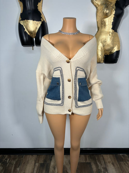 Edgy Cardigan - Denim - Head Over Heels: All In One Boutique